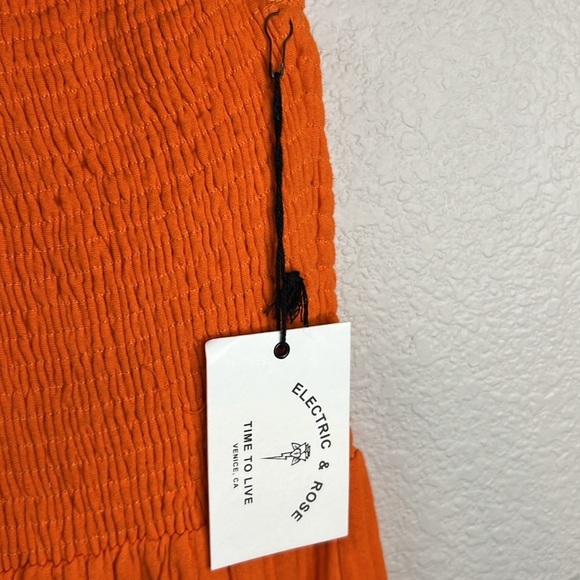 Electric & Rose Cleo One-Shoulder Maxi Dress Size S In Tangerine - Picture 11 of 13